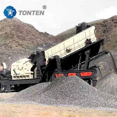 Linea di frantumazione mobile per la pietra mineraria